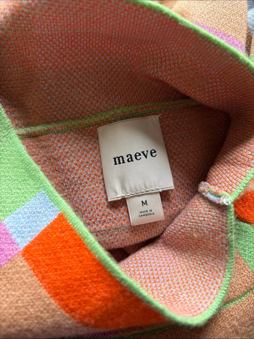 Anthropologie MAEVE The Carys Mock neck Sweater Multicolor Plaid Turtleneck Sz M - Picture 9 of 13